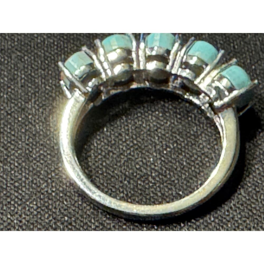 Vintage 925 Silver FAS Turquoise Ring Size 6 - Picture 5 of 5
